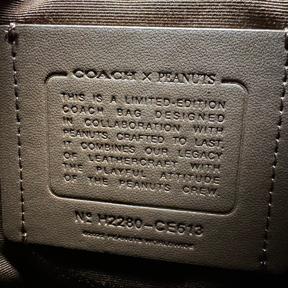 Coach X Peanuts Heritage Crossbody With Snoopy Motif Flax Multi CE613 - Picture 4 of 9